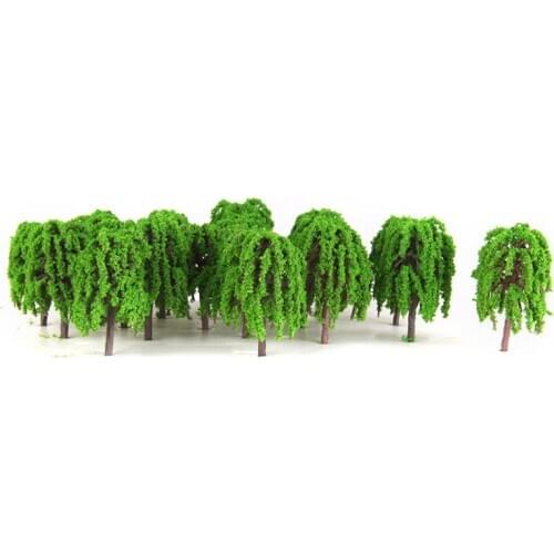Display Model Tree Decoration 25pcs Plastic Resin Green 3D Landscape Willow