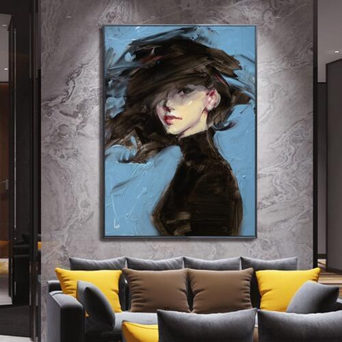 DIY Diamond Painting Full Square Round Black Sweater Girl Home Decor Mosaic Graffiti Beauty Art Canvas European Home Decor