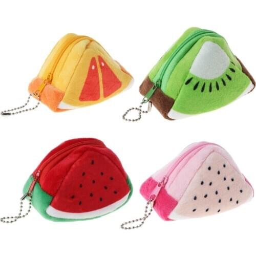 EDC Fruit Plush Purse Bag Moneybag Wallet Change Purse Small Gift Kids Toy Plush Purses Case Hot