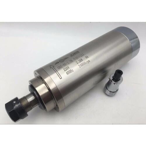 2.2KW Water-cooled Spindle Motor ER20 4Bearings 24000rpm 80mm + 2.2KW VFD Inverter +Bracket +Cooling parts CNC Router