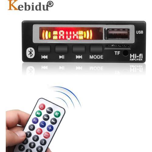 Kebidu Wireless Bluetooth 5.0 MP3 WMA WAV Decoder Board 5V 12V Audio Module Color Screen USB TF FM Radio For Car accessories