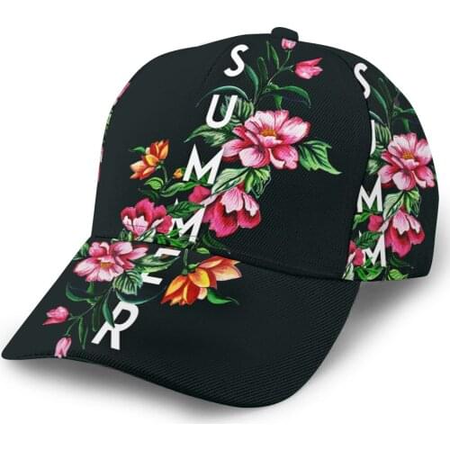 Watercolor Summer Floral Pattern Baseball Cap women men snapback caps Classic Style hat Casual Sport Outdoor cap
