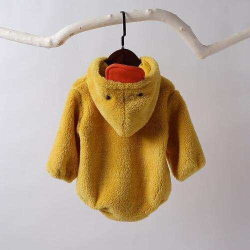 2020 New Cute baby Newborn Baby Princess Girl Clothes Long Sleeve Hoddies Duck Photo RomperClothes Autumn Winter Wear 0-18m