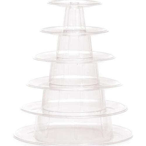 Round 6 Tier Macaron Tower Cake Stand Cupcake Macaroons Display Rack Holder Tools Wedding Decoration Easter Party Supplies