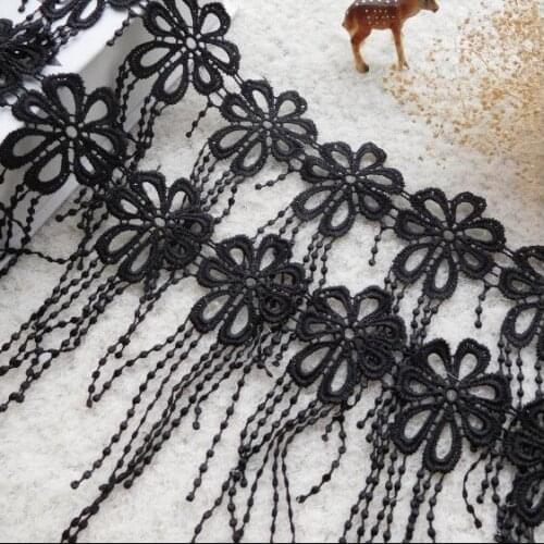 3 Meters Free Shipping Fringe Lace Applique Lace DIY Craft Handmade Material Hign End Black Lace Fabric for Garment Accessories