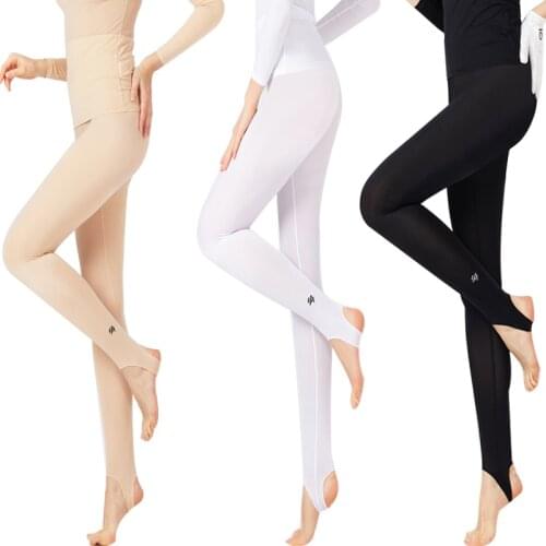 New Summer Thin Womens Ice Silk Sunscreen Anti-ultraviolet Tight Foot Pants Breathable Golf Leggings