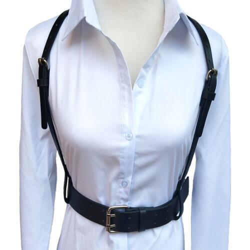 Fashion Punk Harajuku Body Bondage Belts Garters Faux Leather Bondage Cage Sculpting Harness Waist Belt Straps Suspenders Belt