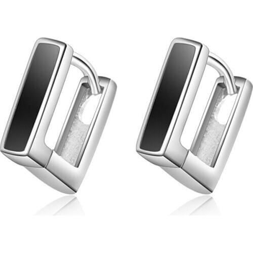 Everoyal Trendy Male Silver Hoop Earrings Jewelry Women Charm Black Earring For Men Accessories Silver 925 Earrings Boy Birthday