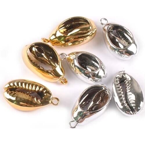 5pcs Golden/silver Plated Sea Shells For DIY Pendant Charms Bracelet Shell Handmade Home Decoration Ornaments 16-20mm TRS0347