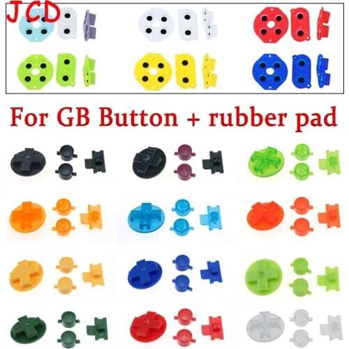 JCD Button set for Gameboy Classic of GB DMG A B Replacement button D-pad button Conductive rubber