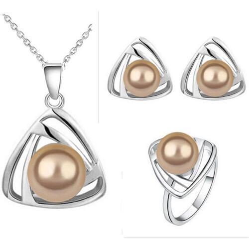 Fine Jewelry Freshwater Pearl Necklace Earrings Jewelry Set 925 Sterling Silver Party Anniversary Wholesale s036