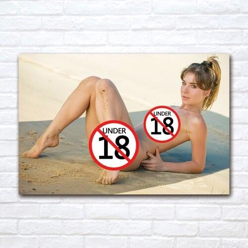 Sexy Woman on the Beach Wall Art Canvas Painting Adult Posters And Prints Picture For Living Room Bedroom Decor