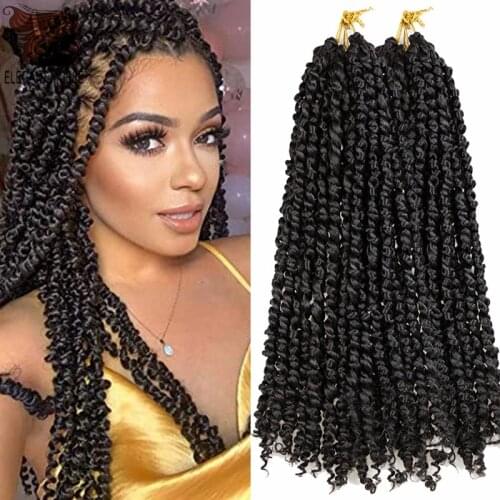 Synthetic Crochet Braids Hair 18''20''24Inch Pre Twisted Passion Twist Long Ombre Braiding Hair Pre looped Fluffy Twists
