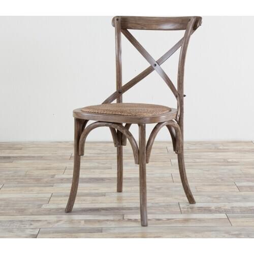 Solid wood chair American dining chair adult oak chair industrial style coffee court chair home back rattan chair furniture