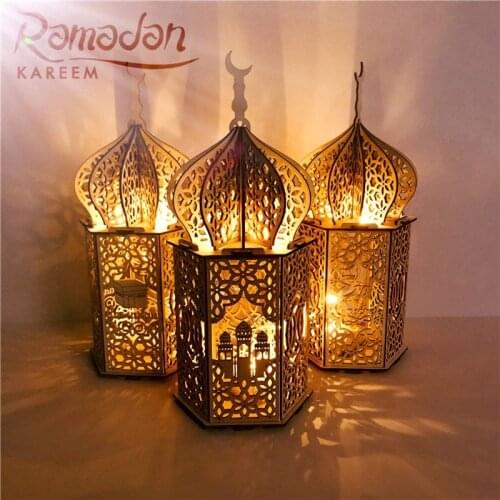Ramadan LED Lights Muslim Palace Light Mosque Lantern Eid Mubarak Festival Warm Light Ramadan Islam Gift Night Lights Decoration