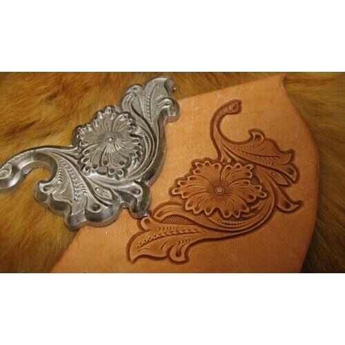 Tang dynasty flower design Hand-work design leather working tools carving punches stamp craft leather with leather carving tools