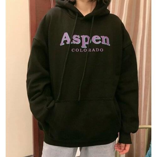 UNUTH Girls Oversize Letter Print Hoodies