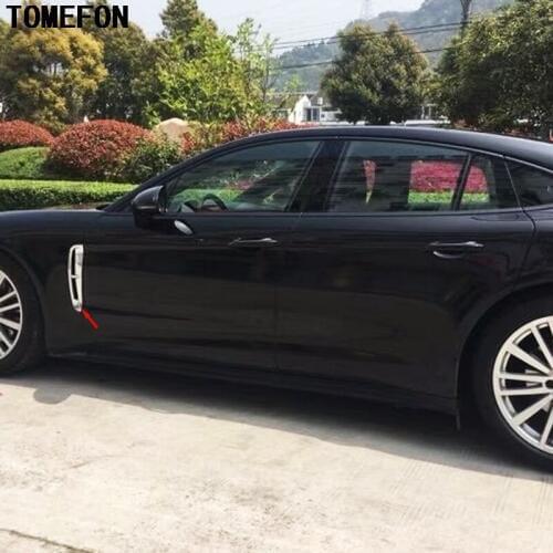 TOMEFON For Porsche Panamera 971 2017 2018 ABS Chrome or Carbon Fiber Color Exterior Side Fender Front Door Cover Trim Styling