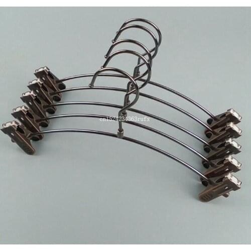 50 pcs Kids Clothes Hanger Metal Children Trousers Rack Round Hanging Clothing Store Display Antislip Clothes Clamp