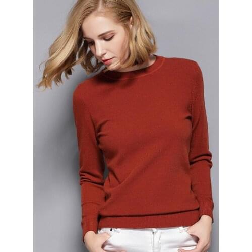 Simple all match basic pullover knitting women sweater good elasticity warm Comfortably OL female ladies Sweater knitwear femme
