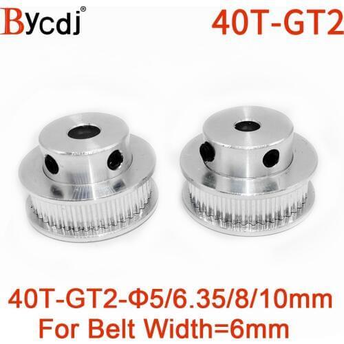 1/5/10pcs 40 teeth GT2 Timing Pulley Bore 5mm 6.35mm 8mm 10mm for width 6mm GT2 Timing Belt Small backlash 2GT Belt 40T 40Teeth