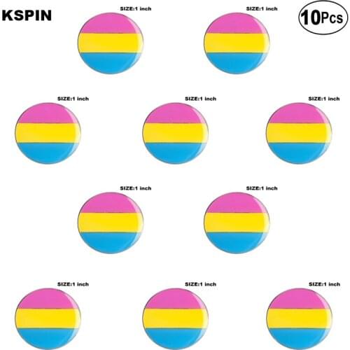 Pansexual Pride Lapel Pin Flag badge Brooch Pins Badges 10Pcs a Lot