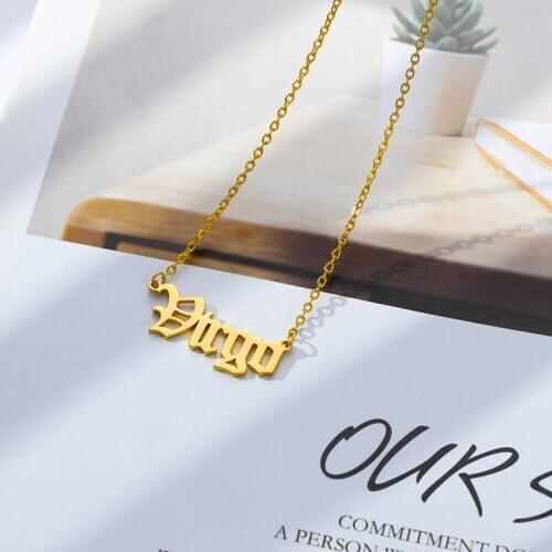12 zodiac Necklaces Name Pendant Aries Libra Cancer Pisces Aquarius Virgo Libra Leo Capricorn Gemini Taurus Necklace Friendship