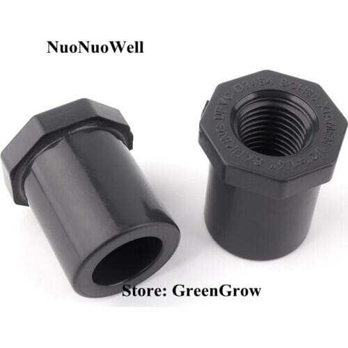 2pcs ANSI 21.34~33.4mm To 1/4"~3/4" Hi-Quality UPVC Reducing Bushing Connector Aquarium Tank Home Garden Water Pipe Connectors