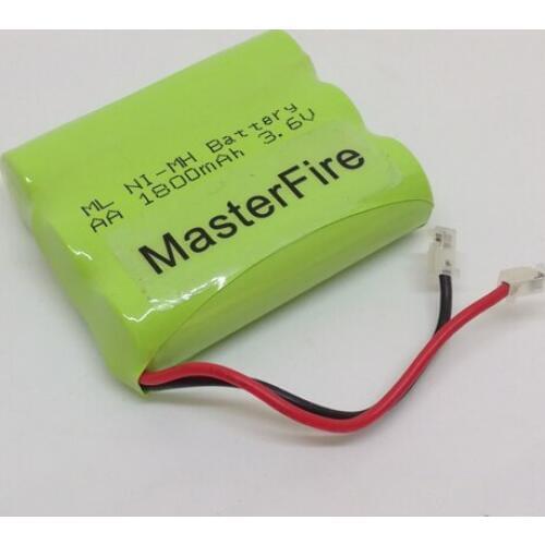 2pcs/lot New MasterFire Ni-MH AA 3.6V 1800mAh Ni MH Rechargeable Battery Cordless Phone Batteries Pack With Plugs