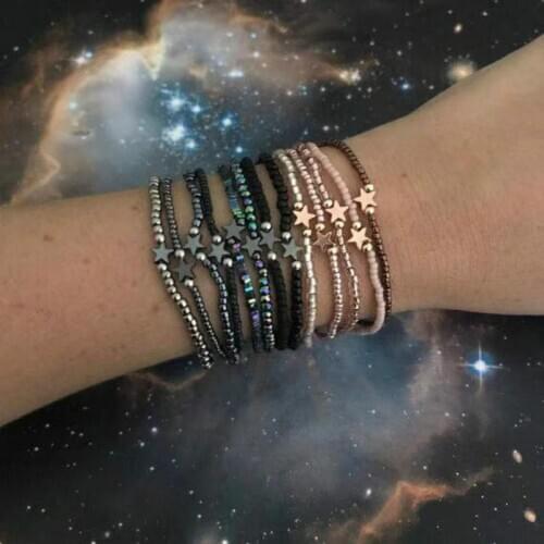 2021 Trendy Girls Women Bohemian Bracelets Bangles Set Vintage Bead Boho CharmJewelry Accessories