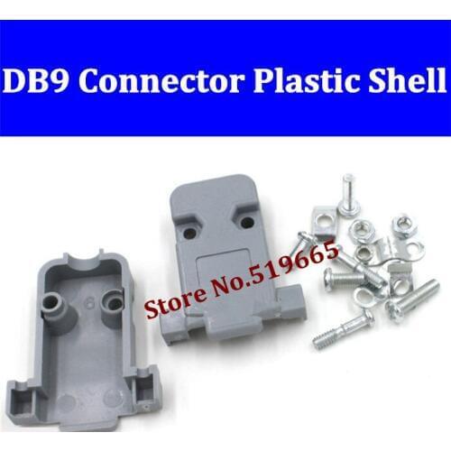 30PCS DB9 Pin 2 Rows Serial Plug Assembly Shell Plastic VGA High Quality