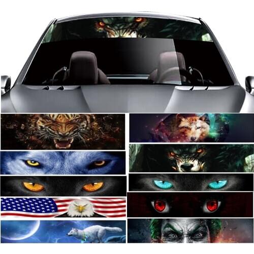 3D Windshield Sticker 137x21cm Thriller Car Front Window Solar Film Tints Foils Top