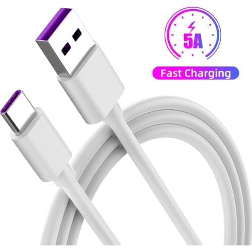 5A USB C Cable Type C Cable 0.5m/1m/2m/3m Fast Charger Cable PVC Pure Copper Quick Charging Cable For Huawei P20 P30 Samsung