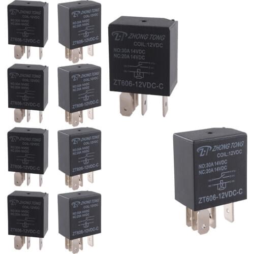 EE support 10Pcs 12V 30A AMP 5Pin Car Auto Relay Kit For Fan Fuel Pump Light Horn Car Styling