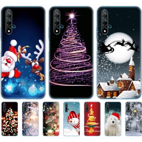 For Huawei Nova 5T Case Soft Back Silicon Phone Cover For Nova5T 6.26'' Fundas Coque Bumper winter snow christmas happy new year