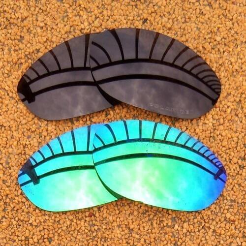 Black & Green Mirrored Polarized Replacement Lenses for Monster Dog Frame 100% UVA & UVB