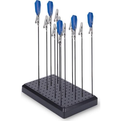 Model Color Tool 9 X 14 Holes Painting Stand Base with 10/20pcs Metal Alligator Clip Stick for Gundam Model Building Tool Sets