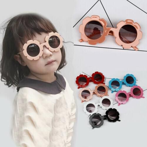 Toddler Baby Kids Childrens Sunglasses Flower Shape Sunglasses Shade the Sun Round Glasses Children Baby Lovely Glasses