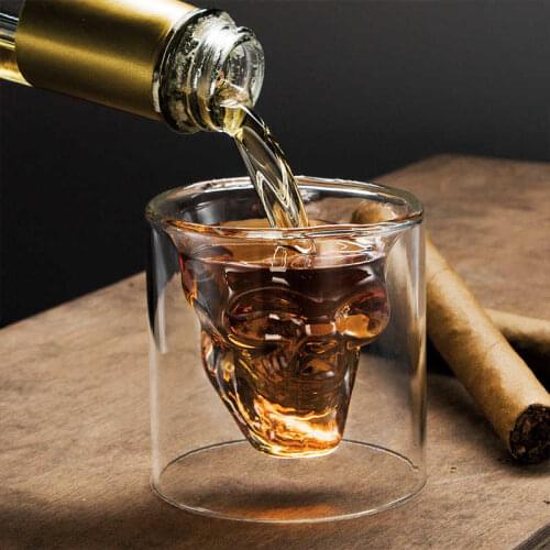 Dry Head Design Cup Water Coke Alcohol İçmek 150 ml-Skull Design Glass 150 ml Water Drink