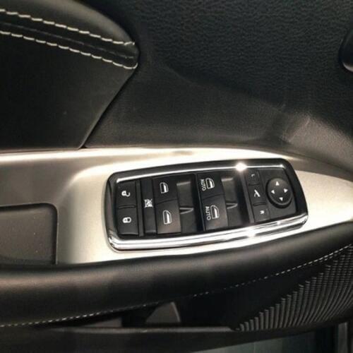 For Dodge Journey JUCV Fiat Freemont 2013-2018 Window Glass Switch Cover Overlay Trim Panel Chrome Car Styling Accessories