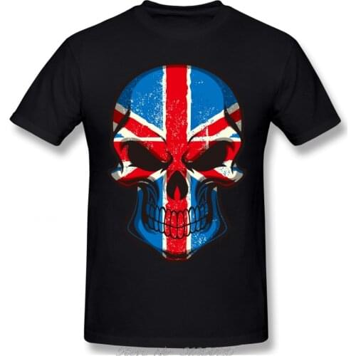 British UK Flag Skull T-shirt For Men Plus Size 5XL Couple Tshirt Men Cotton Tees Streetwear