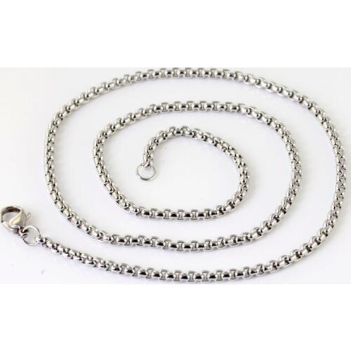 GNAYY JEWELRY best price 5pcs Thin 2.5mm Square Box Rolo chain stainless steel fashion women Mens necklace 16''-28'' on sale