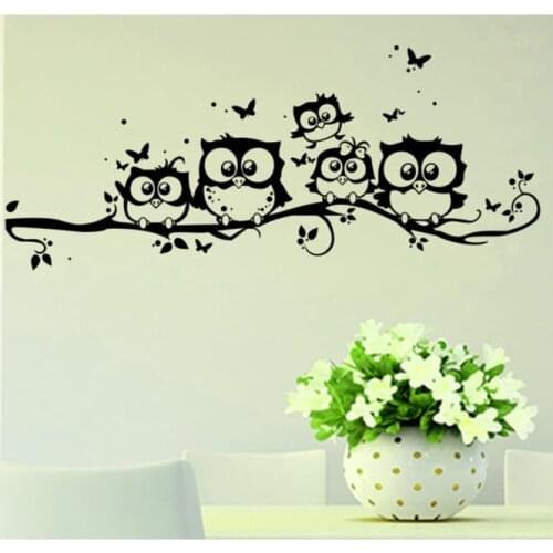 KAKUDER DIY Cartoon owl Removable Wall sticker Butterfly Mural Decal Vinyl Art Room Decoration bedroom decor pegatinas Drop Ship