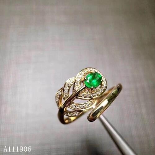 KJJEAXCMY boutique jewelry 925 sterling silver inlaid natural emerald female ring supports new productsi