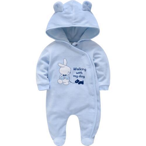 Baby Boys Hoodies Rompers Jumpsuits One-pieces Long Sleeve Infant Clothing Cartoon Print Toddlers Kids Clothing Cotton Outerwear