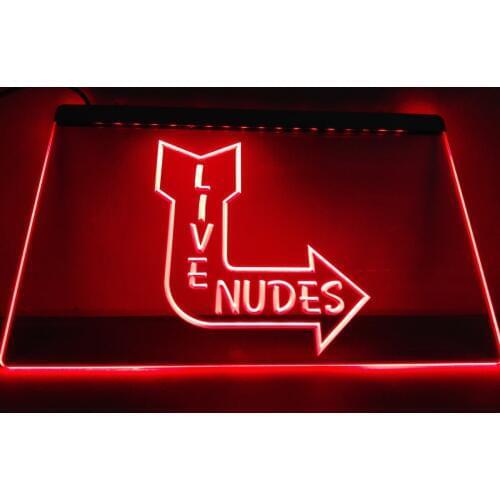 LK978- Live Nudes Sexy Lady Night Club Bar Neon Sign home decor crafts