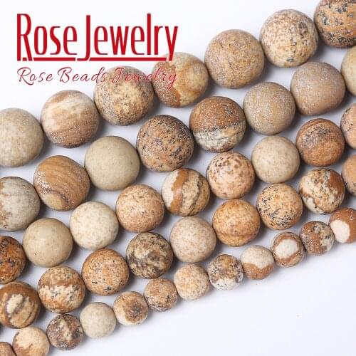 Dull Polish Matte Natural Picture Jaspers Stone Beads For Jewelry Making 4/6/8/10/12 mm Round Beads Diy Bracelet Necklace