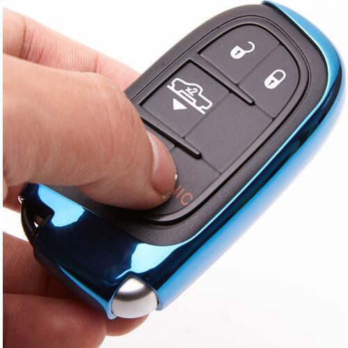 Soft TPU Remote Smart Key Cover Case Shell For Jeep Grand Cherokee Compass Patriot Dodge Journey Chrysler 300CRenegade Keychain