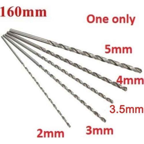 2-5mm New Diameter Extra Long HSS Straigth Shank Auger Twist Drill Bit Set 160mm