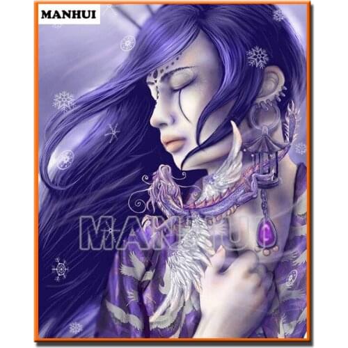 New Diy diamond painting Melancholy girl Mosaic Diamond Cross Painting Stitch diamond painting mosaic crafts MH573